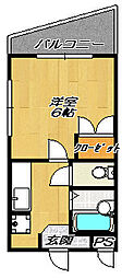 アメニティK.Sパート3 1Kの間取図画像