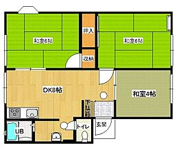 オリオンハイツC 3DKの間取図画像