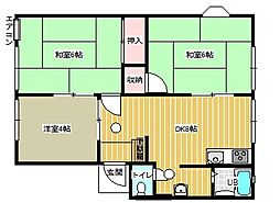 オリオンハイツC 3DKの間取図画像