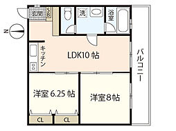 間取図画像 2LDK