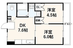 間取図画像 2DK