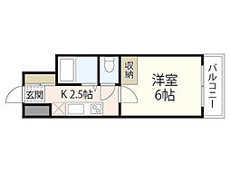 ピアーチェ住吉 1Kの間取図画像
