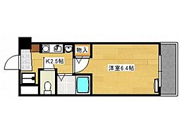 パステルクボ11 1Kの間取図画像