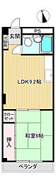 泰久マンション 1LDKの間取図画像