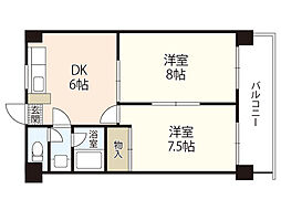 リマーカーブル己斐 2DKの間取図画像