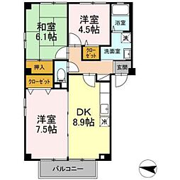ハイム城山 3LDKの間取図画像