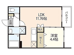 ル・シエル・ブルー 1LDKの間取図画像