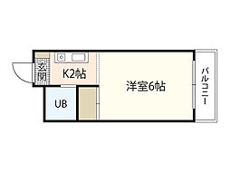 三共ビル 1Kの間取図画像