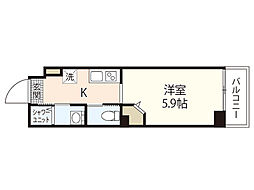 LEDOME府中 1Kの間取図画像