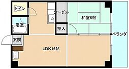 東洋コーポラス 1LDKの間取図画像
