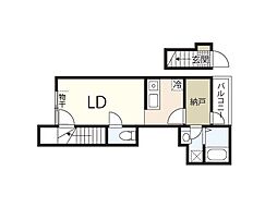 リバーノース大宮 ワンルームの間取図画像