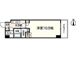 エイトバレー鈴が台 1Kの間取図画像