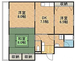 レジデンス木村 3DKの間取図画像