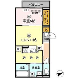 campanella船越 1LDKの間取図画像