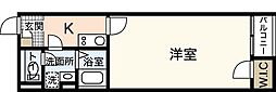 レオネクスト舟入 1Kの間取図画像