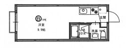 ニホコーポラス2 ワンルームの間取図画像