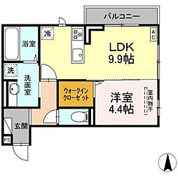 noria 1LDKの間取図画像