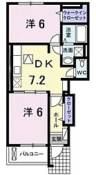 プラージュ 2DKの間取図画像
