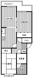 タカヤマハイツ92 2LDKの間取図画像