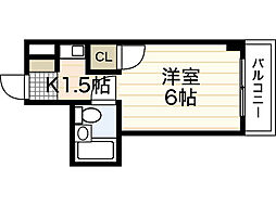 柴崎皆実ビル ワンルームの間取図画像