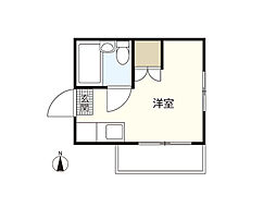 プリンスマンション 1Kの間取図画像