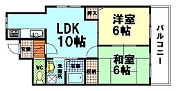 グランシャリオ横川 2LDKの間取図画像