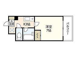 アイランドシティ猫屋町 1Kの間取図画像