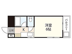 永原ビル ワンルームの間取図画像