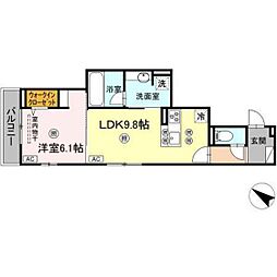 Colermo舟入南 1LDKの間取図画像