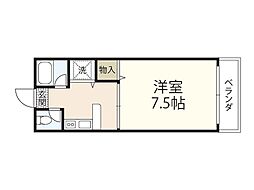 プレア21 ワンルームの間取図画像