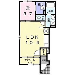 フローリッシュ 1LDKの間取図画像