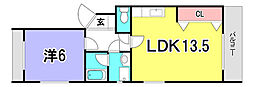 竹内ビル 1LDKの間取図画像