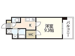 ロアール楠木 1Kの間取図画像