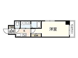 ヴェールM 1Kの間取図画像