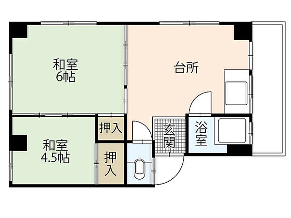 浜本ビル 0302｜広島県広島市中区舟入幸町(賃貸マンション2DK・3階・32.00㎡)の写真 その2