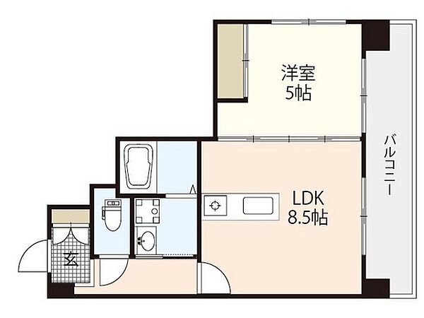 KENSEI7(旧：サマーハイツ中広) ｜広島県広島市西区中広町1丁目(賃貸マンション1LDK・5階・33.33㎡)の写真 その2