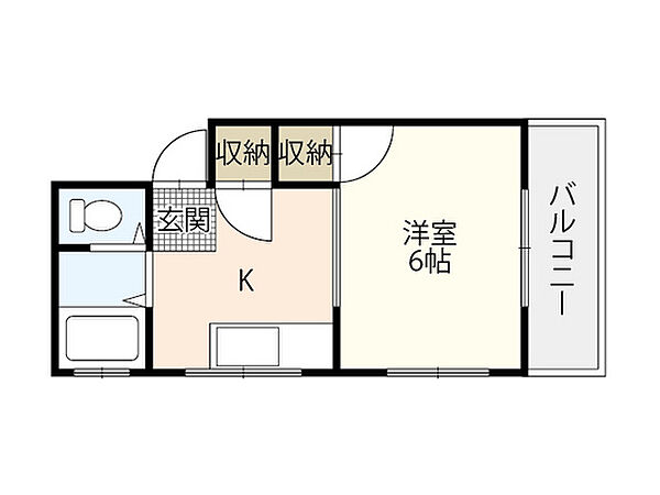 実森ビル ｜広島県広島市中区白島九軒町(賃貸マンション1DK・4階・22.00㎡)の写真 その2