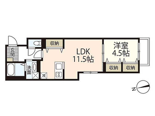 ファイン　ヴィラIX ｜広島県東広島市西条岡町(賃貸マンション1LDK・2階・41.91㎡)の写真 その2