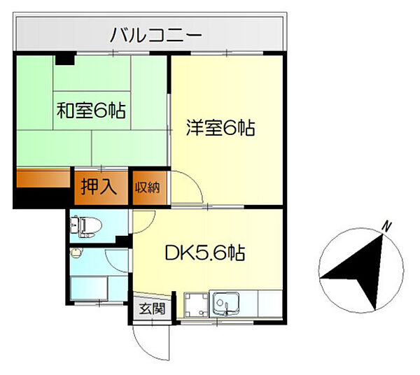 広島県広島市南区丹那町(賃貸アパート2DK・2階・42.07㎡)の写真 その2