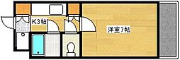 新庄パークビル 1Kの間取図画像