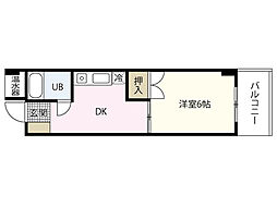 玉森ビル 1DKの間取図画像