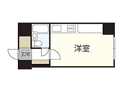 ライオンズマンション国泰寺 ワンルームの間取図画像