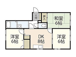 ウエストコートB 3DKの間取図画像