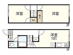 レオパレスヒイラギ3 2DKの間取図画像