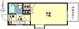 第3松岡ビル 1Kの間取図画像