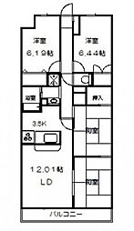 ホウライツルビル 4LDKの間取図画像