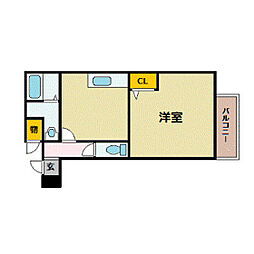 ラ・ペジーブル 1Kの間取図画像