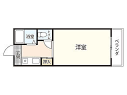 マンションミコノス 2階1Kの間取り