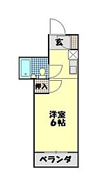 うしおマンション ワンルームの間取図画像