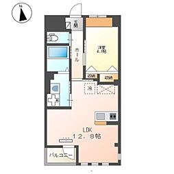 アリエス八本松 3階1LDKの間取り